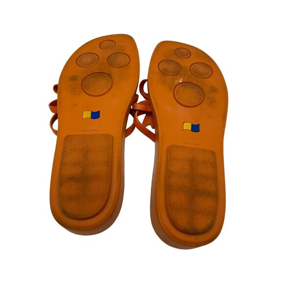 Cloudwalkers Orange Sandals Floral Flip Flop 11W Clove 9483 Coquette Colorful - Picture 6 of 6